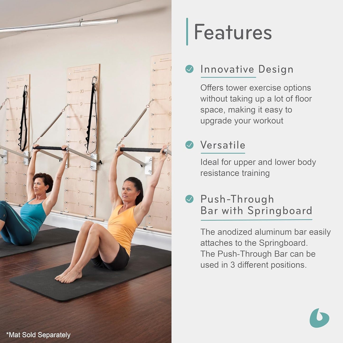 Pilates Springboard and Push-Through Bar