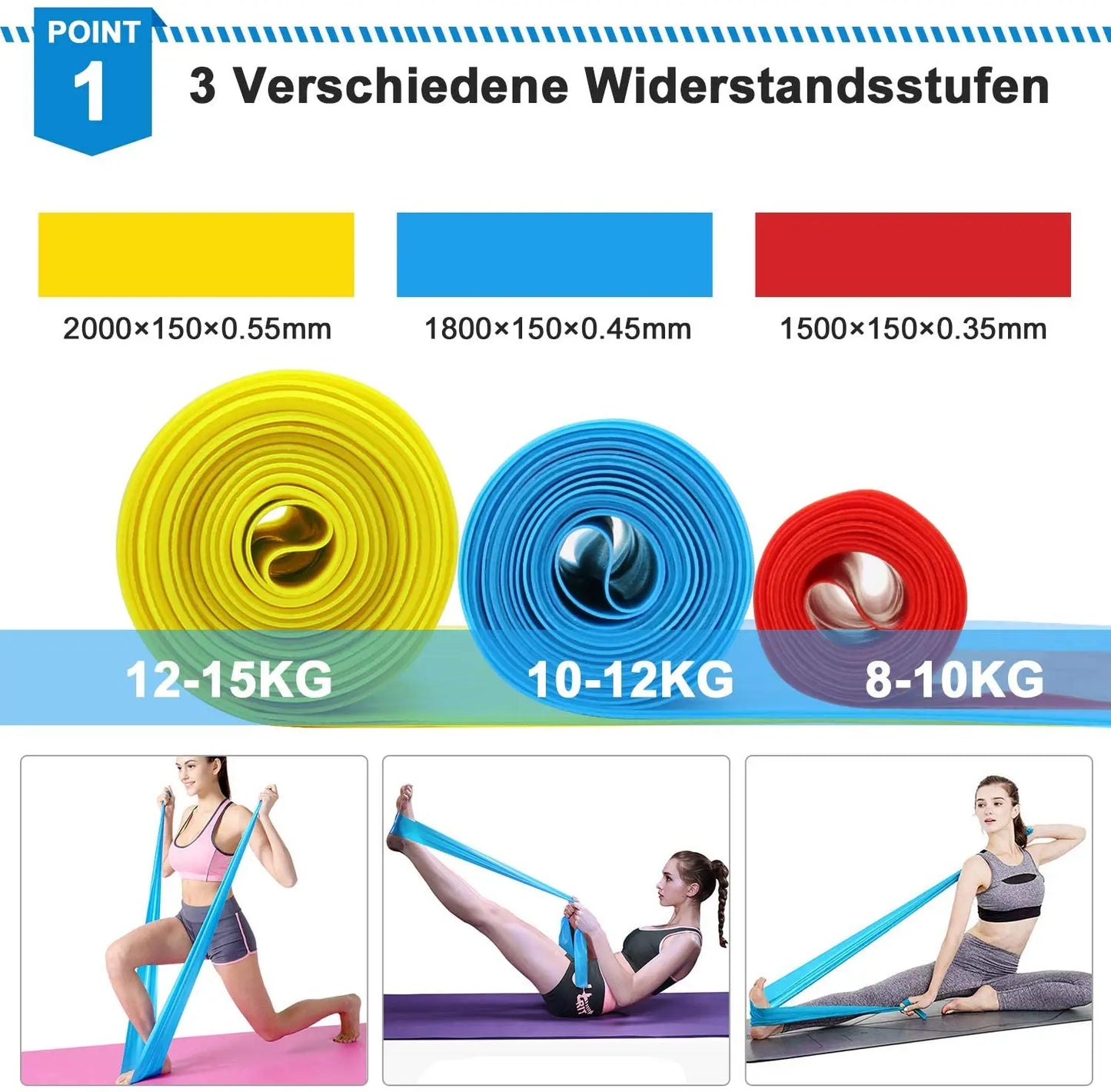 Elastic Fitness Bands 4Pcs Resistance Bands Elastic Fitness Tapes Yoga Pilates Crossfit Stretching Muscular Work Out Equipment