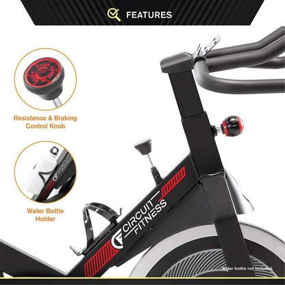 Club 30 Lbs. Flywheel Revolution Cycle for Cardio Workout – Adjustable Manual Resistance Mechanism