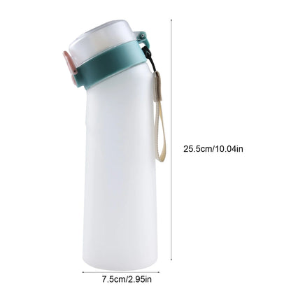 Air Water up Bottle,650Ml Scent Water Bottle with Air Water Flavour Pod,Leak Proof Sports Water Cup with Straw,Fruit Fragrance Water Bottle Suitable for Outdoor Sports