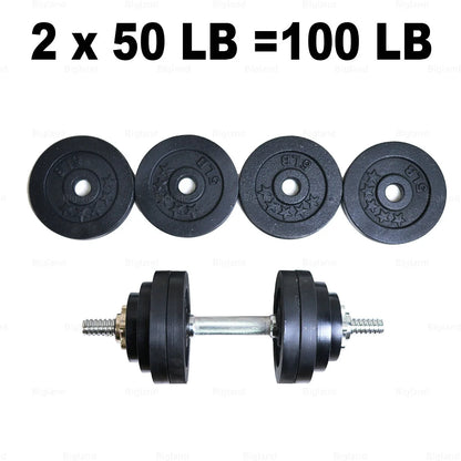 Full Iron 2 X 50Lb Adjustable Dumbbells Set Full Metal Total 105Lb Weights Sets Iron 1 Pair