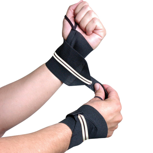 Fitness Weight Lifting Wrist Wraps with Thumb Loops, Pair