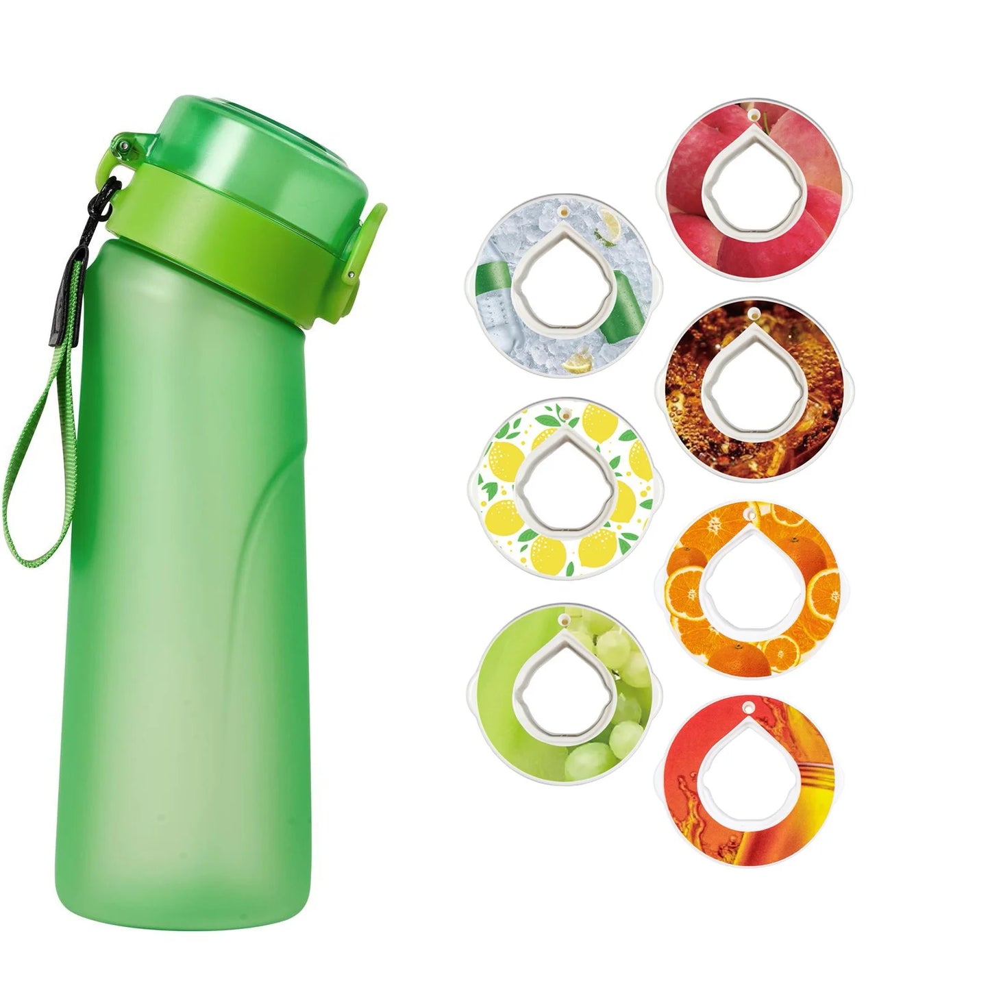 Air Water up Bottle,650Ml Scent Water Bottle with Air Water Flavour Pod,Leak Proof Sports Water Cup with Straw,Fruit Fragrance Water Bottle Suitable for Outdoor Sports