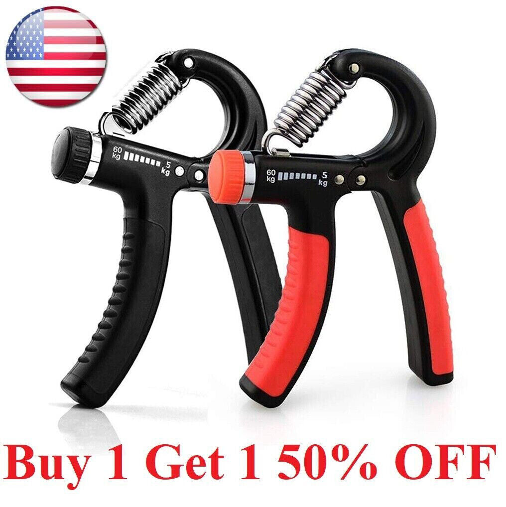 Hand Grip Strength Power Trainer Gripper Strengthener Adjustable Gym Exerciser