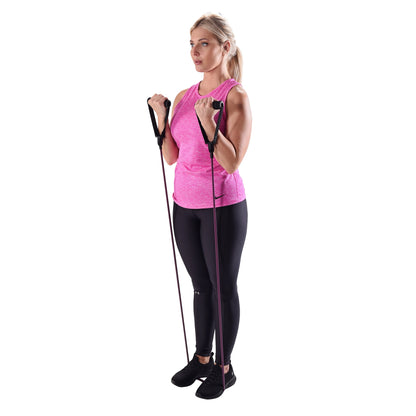 Resistance Tube Exercise Band, Medium Resistance, Purple