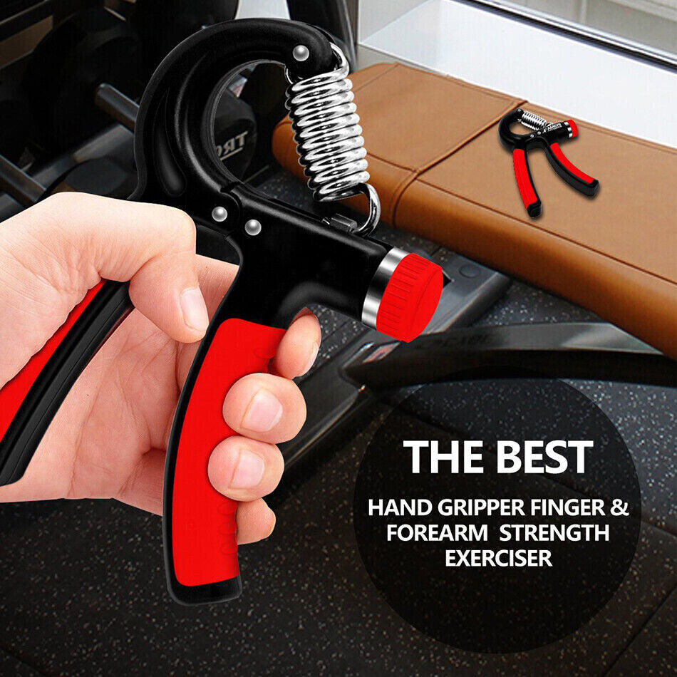 Hand Grip Strength Power Trainer Gripper Strengthener Adjustable Gym Exerciser