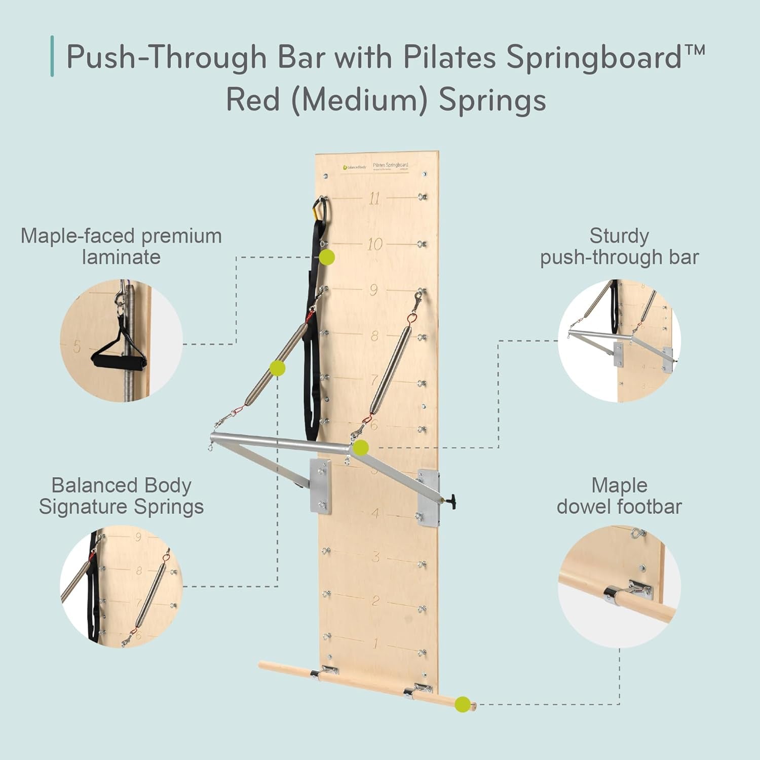 Pilates Springboard and Push-Through Bar